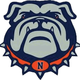 A bulldog mascot with a blue collar. AI generated content
