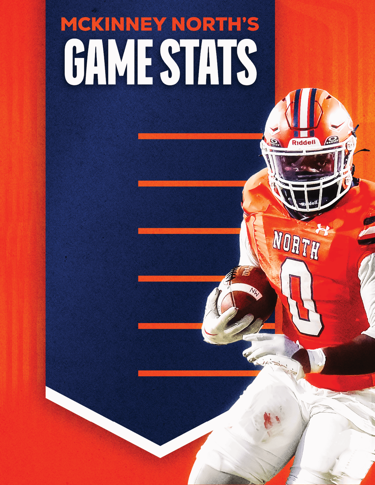 A football player wearing a blue and red jersey with the number 52 on it. Description generated by AI