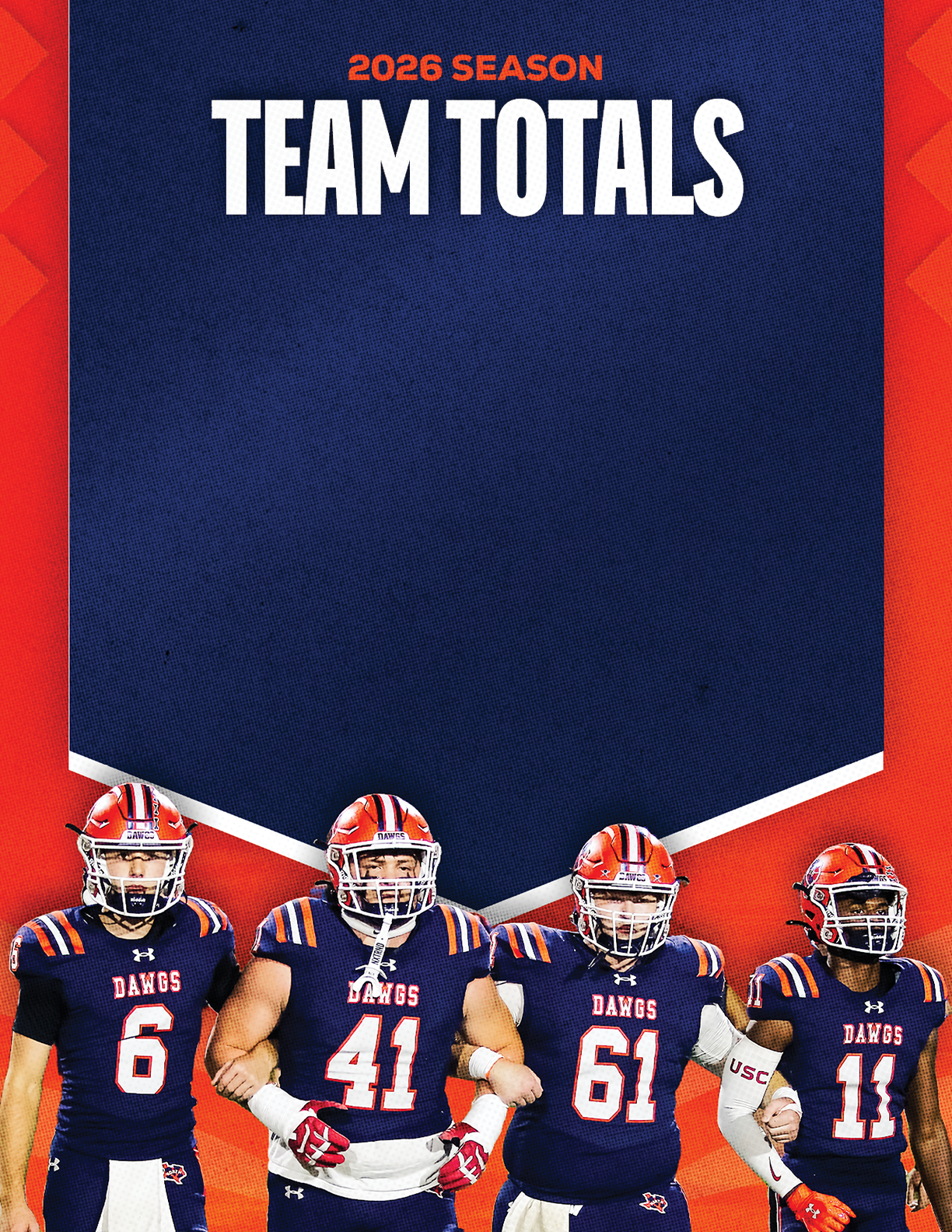 A football team standing on the field. Description generated by AI
