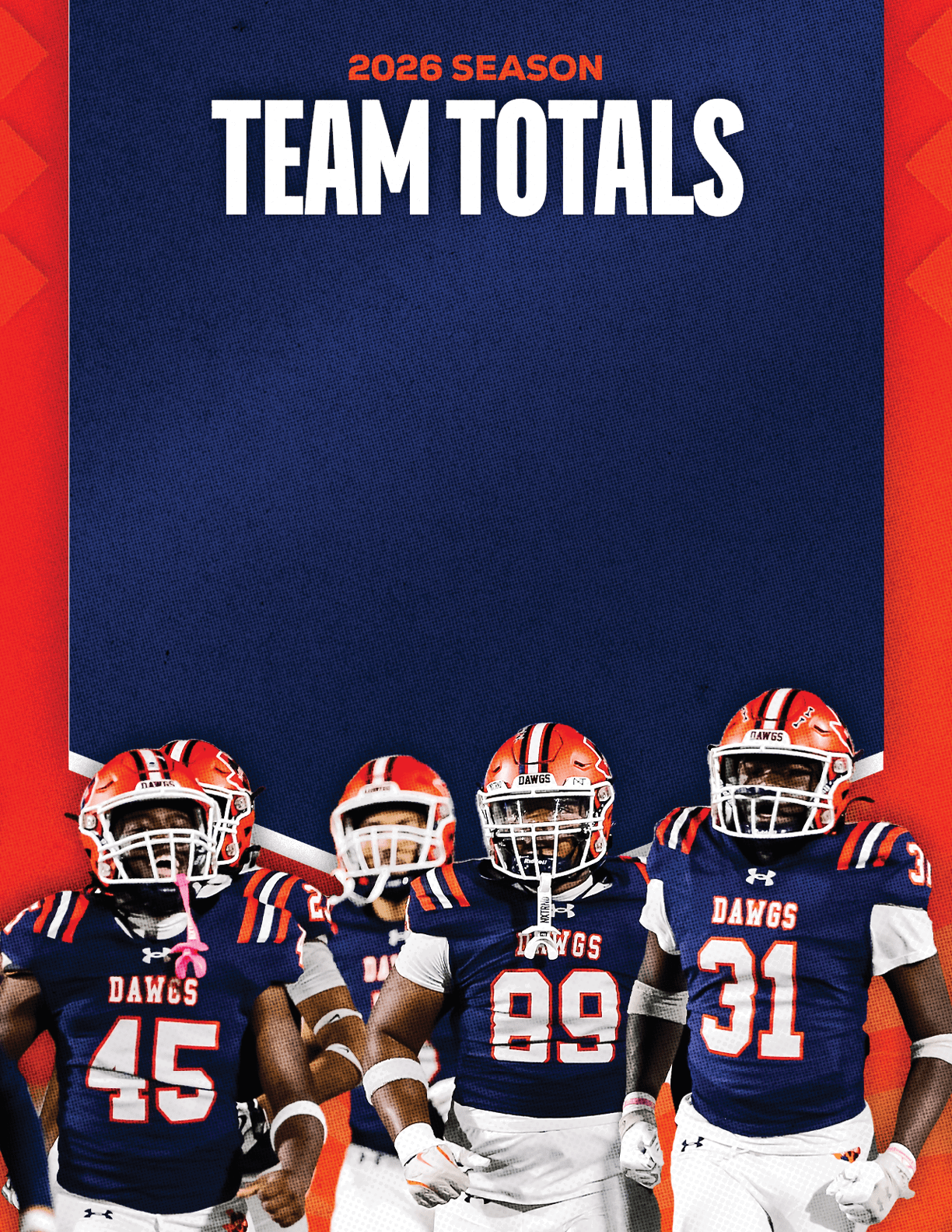 A football team standing on the field. Description generated by AI