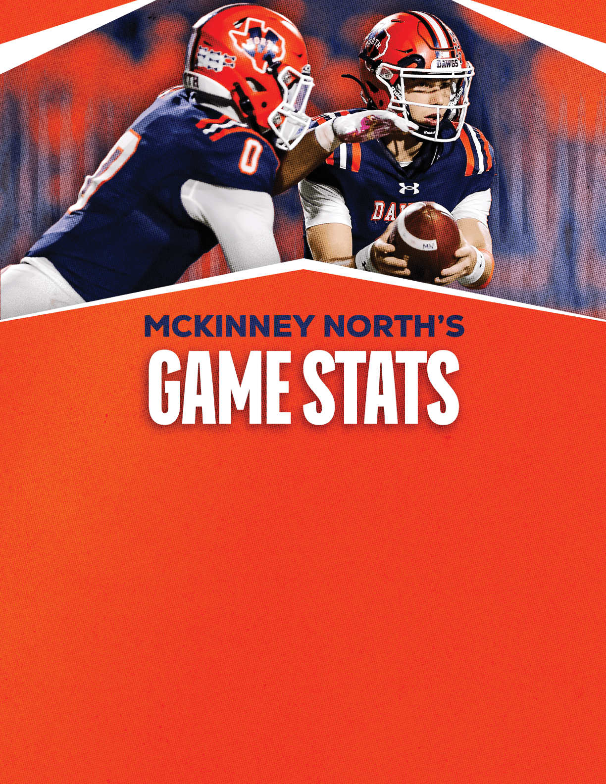 A gold colored sign that says “Mountain Vista's Game Stats". Description generated by AI