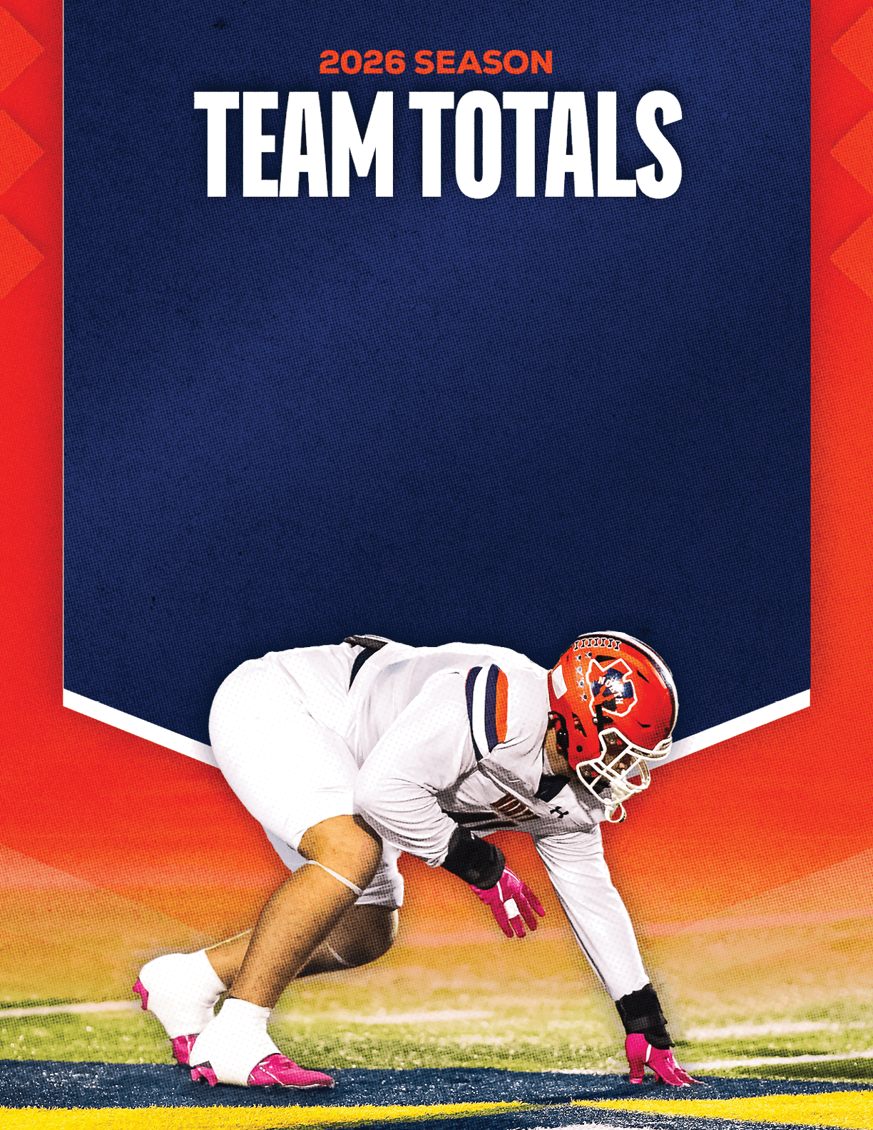 A football team standing on the field. Description generated by AI