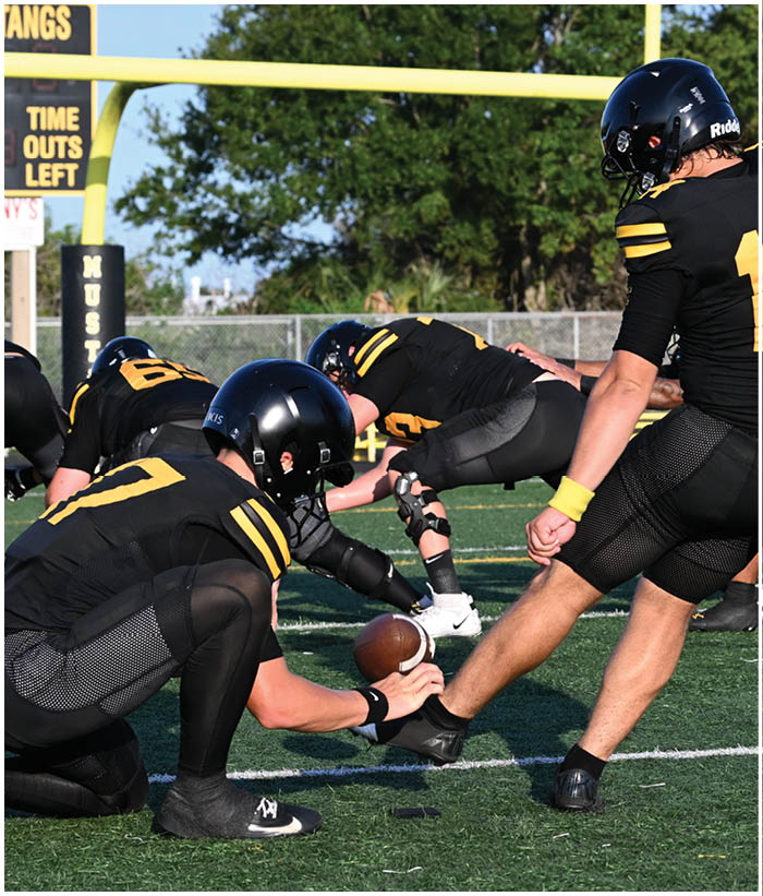 A group of football players wearing black and white uniforms. Description generated by AI