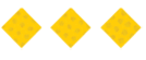 Three black diamond shapes arranged horizontally on a white background. Description generated by AI