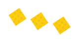 Three black diamond shapes with a textured pattern are arranged diagonally on a white background. Description generated by AI