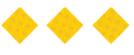 Three black diamond shapes arranged horizontally on a white background. Description generated by AI