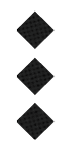 Three black diamond shapes stacked vertically on a white background. Description generated by AI