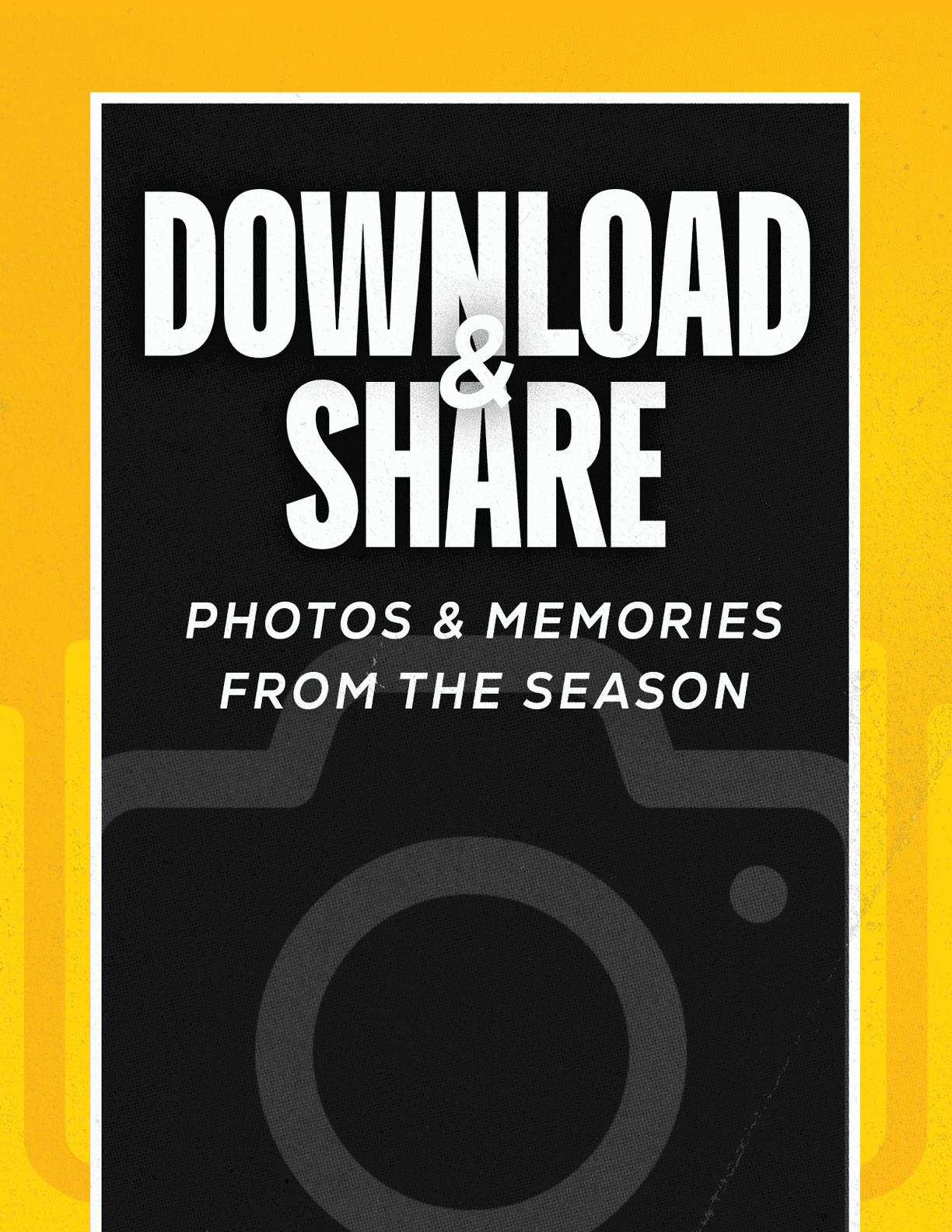 A black and yellow sign with a camera on it. Description generated by AI