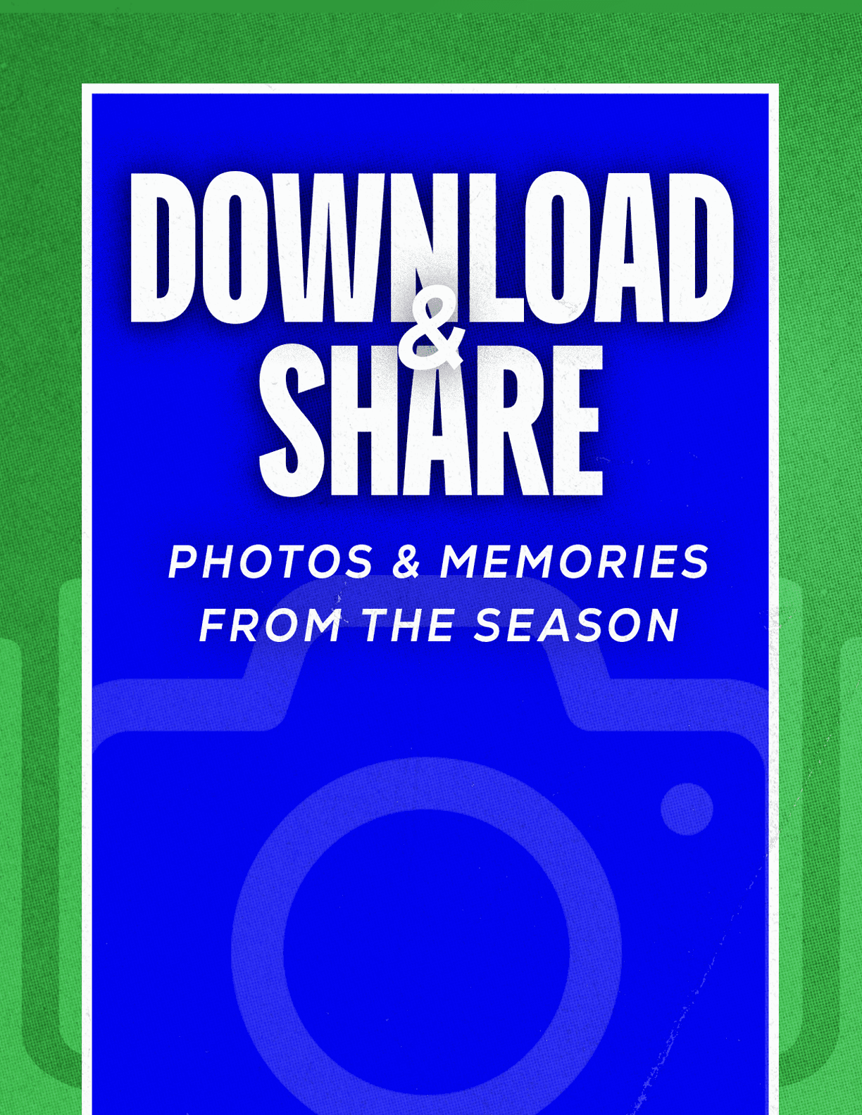 A red and blue poster with a camera on it. Description generated by AI