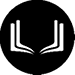 A black and white image of a book with a white letter “U" on the left side and a white letter "L" on the right side. Description generated by AI