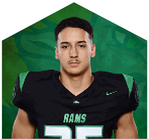A young man wearing a white jersey with the number 10 on it. Description generated by AI