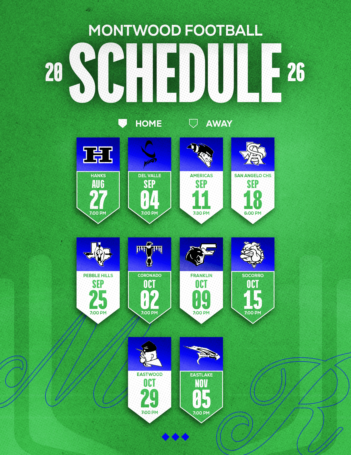 A football schedule for the 2014 season. Description generated by AI