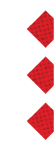 Three red diamond shapes stacked vertically on a white background. Descripci n generada con IA
