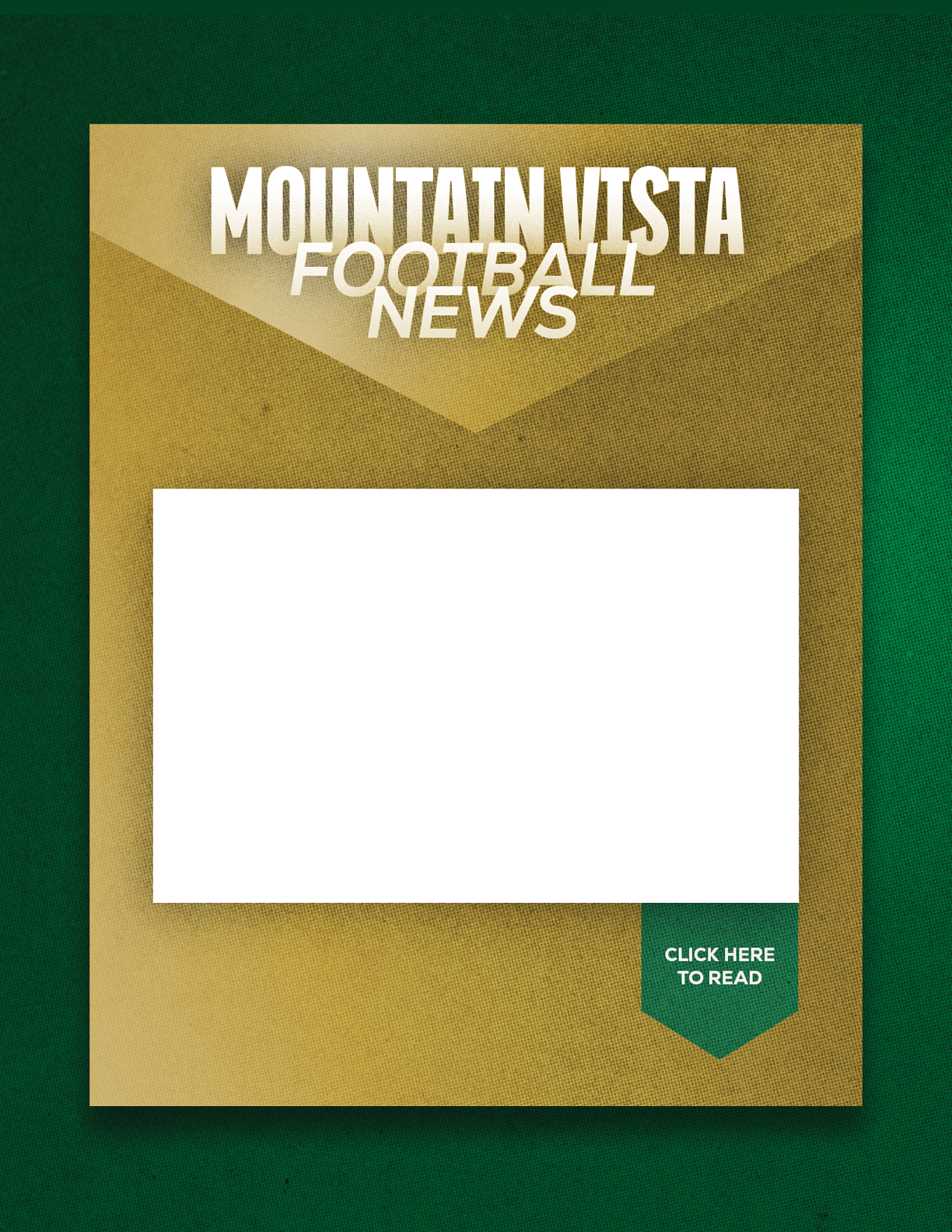 A green and gold football news paper. Description generated by AI