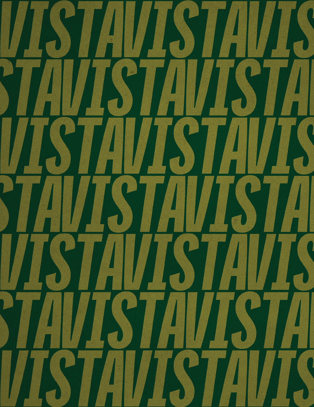 A repeating pattern of the word “TAVISTAVIS" in large, bold, slanted yellow-green letters on a dark green background. Description generated by AI