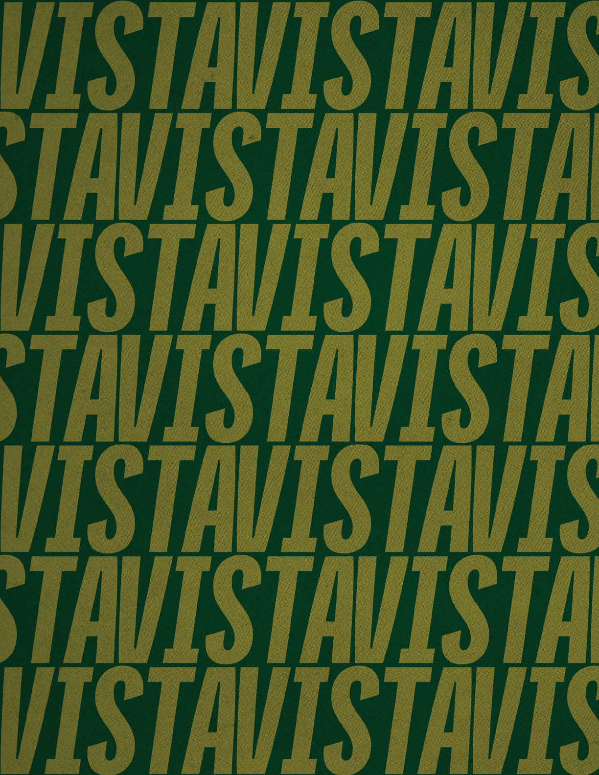 A repeating pattern of the word “TAVISTAVIS" in large, bold, slanted yellow-green letters on a dark green background. Description generated by AI