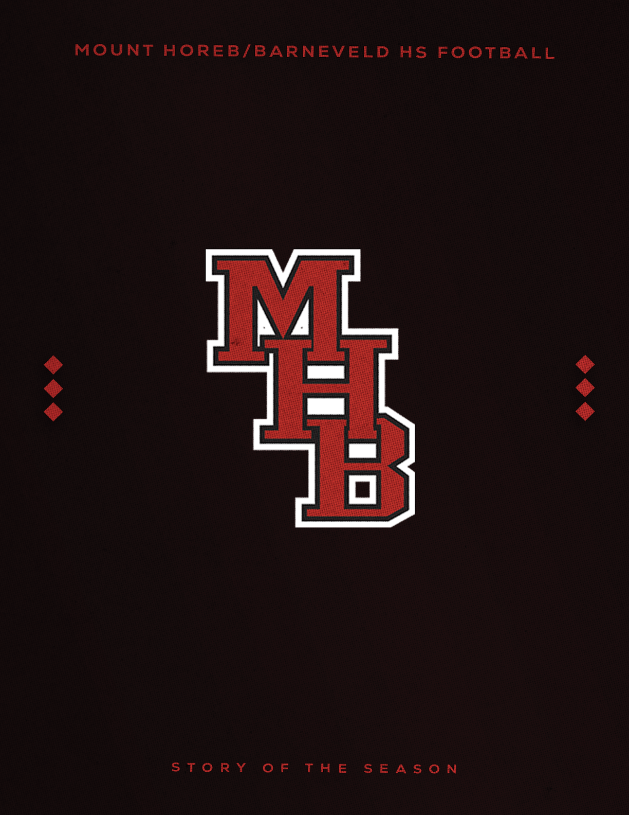 A red and white logo for Mount Hebron High School football. Description generated by AI