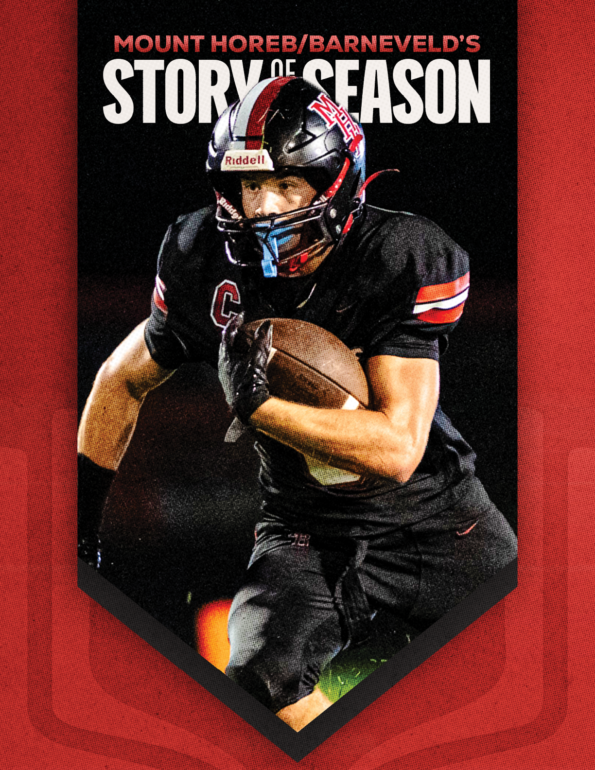A football player in a black jersey with the number 4 on it. Description generated by AI