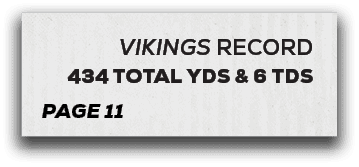 page 11,vikings RECORD 434 total yds & 6 td