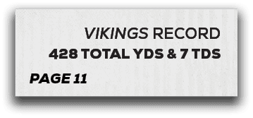 page 11,vikings RECORD 428 total yds & 7 td