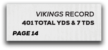 page 14,vikings RECORD 401 total yds & 7 td