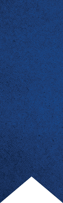 A blue textured ribbon with a pointed end on a white background. Description generated by AI