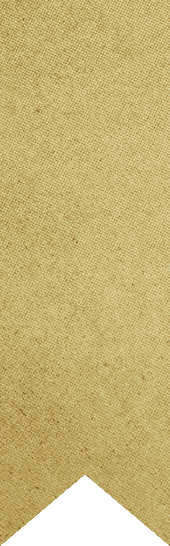 A textured beige fabric background with a pointed bottom edge resembling a ribbon or banner. Description generated by AI