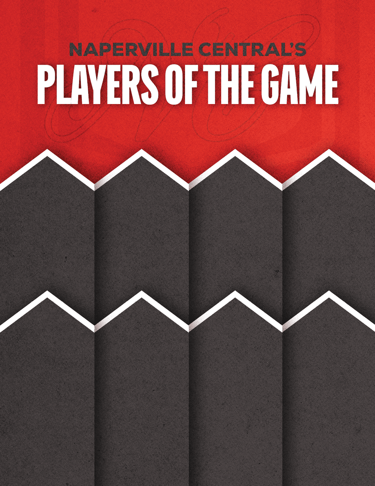 A red and blue poster with a white border. Description generated by AI