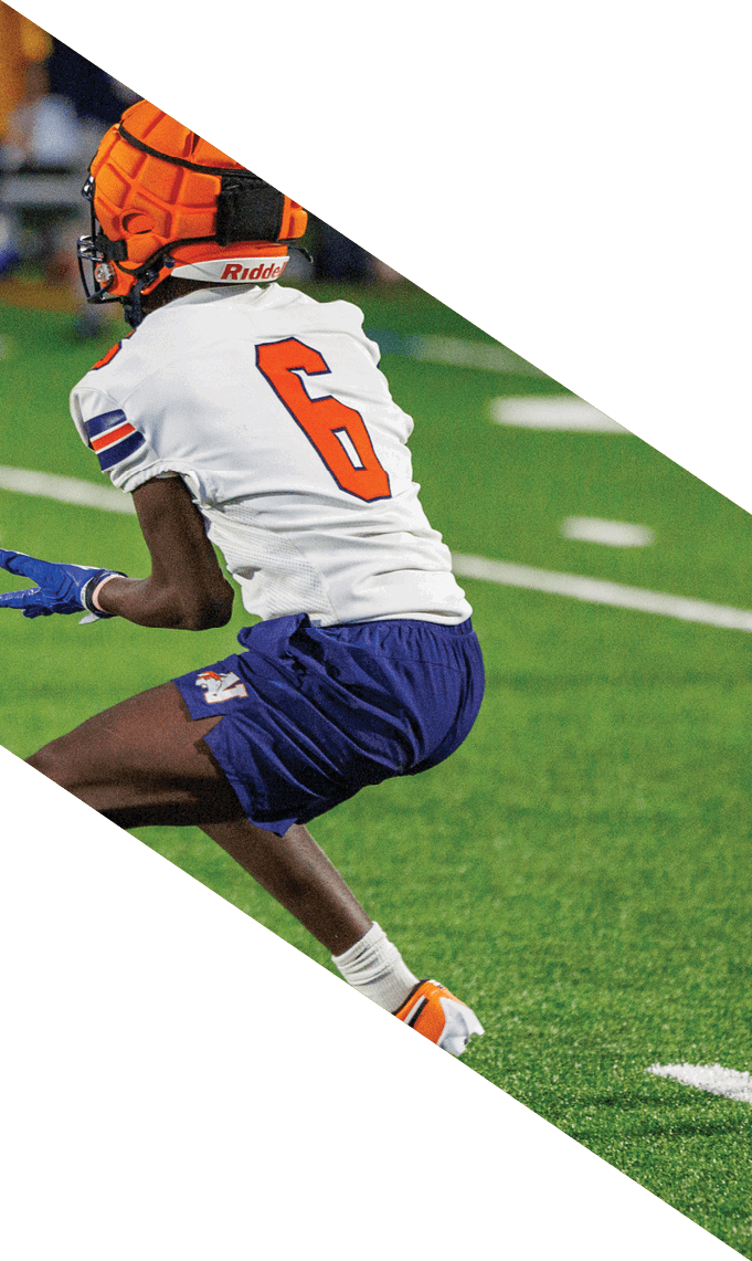 Three men wearing football uniforms are posing for a picture. AI generated content