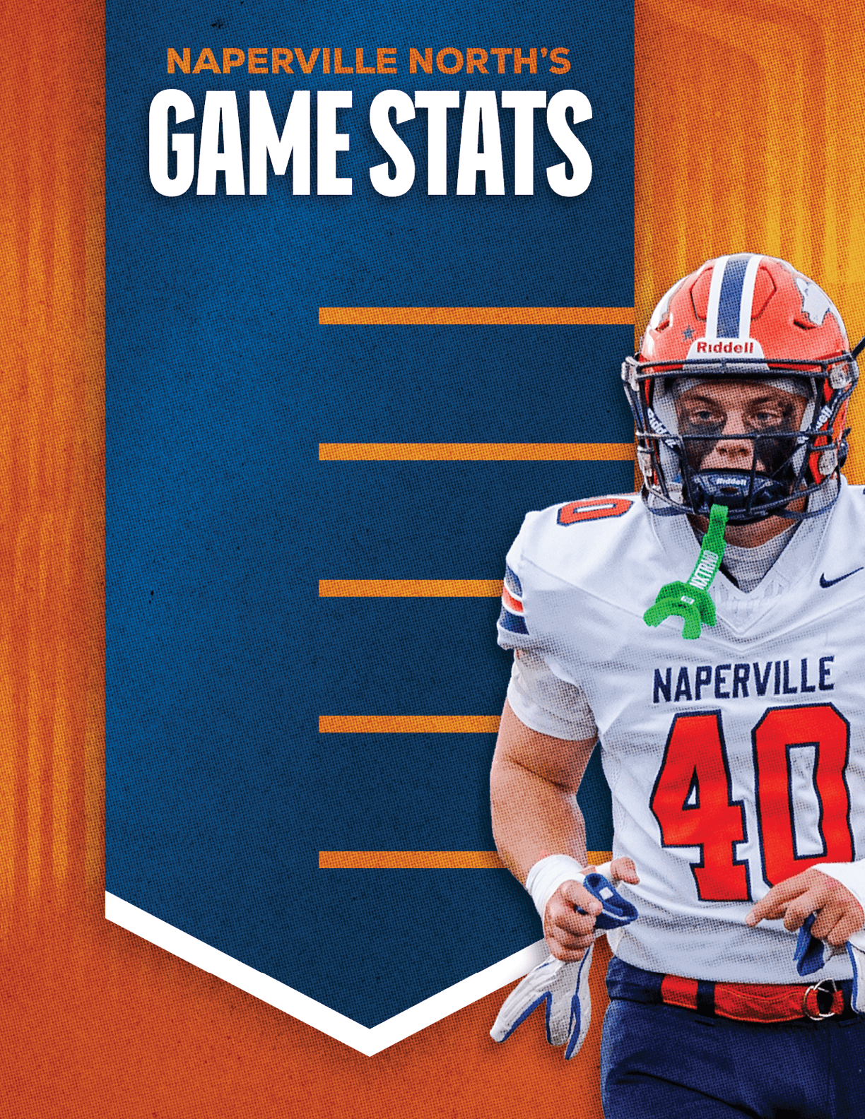 A man wearing a blue and red jersey with the number 52 on it. Description generated by AI
