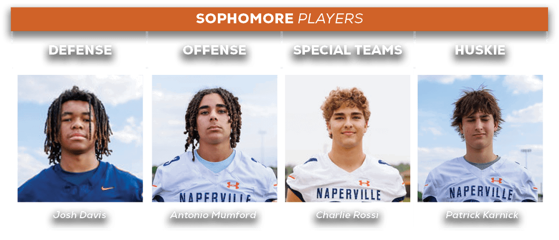 sophomore players,HUSKIE,SPECIAL TEAMS,offense,defens