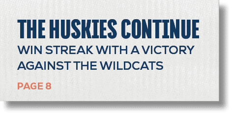 PAGE 8,the huskies continue win streak with a victory against the wildcat