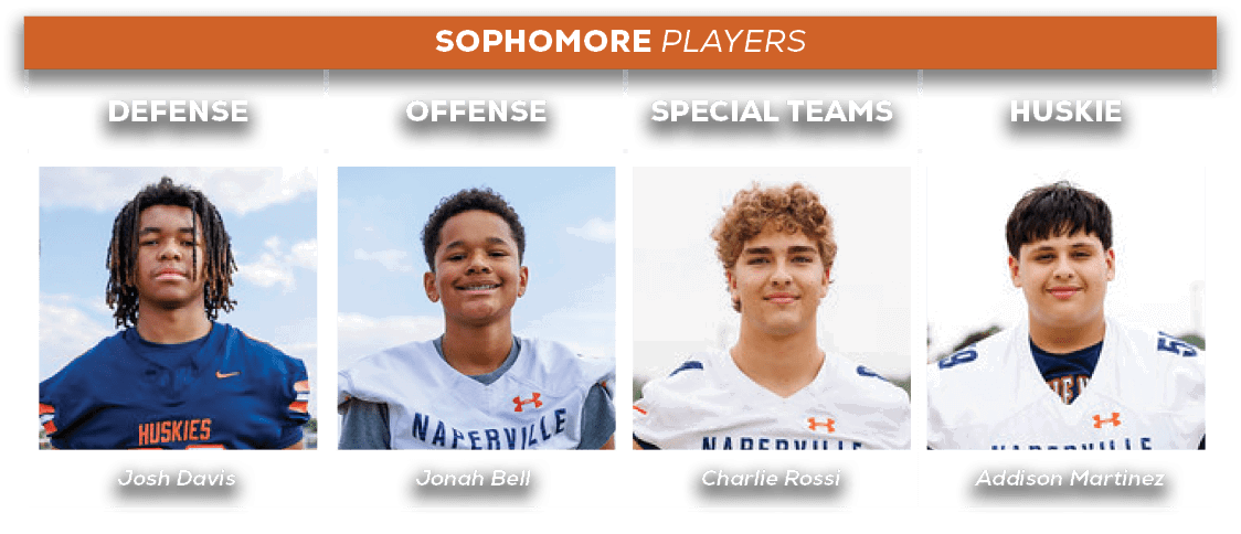 sophomore players,HUSKIE,SPECIAL TEAMS,offense,defens