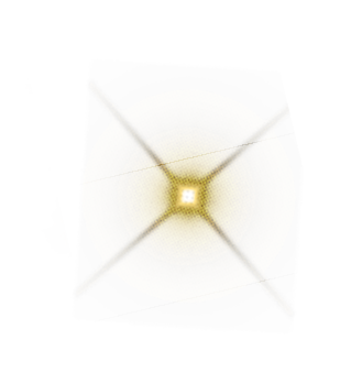 A yellow circle with a light shining in the middle. Description generated by AI