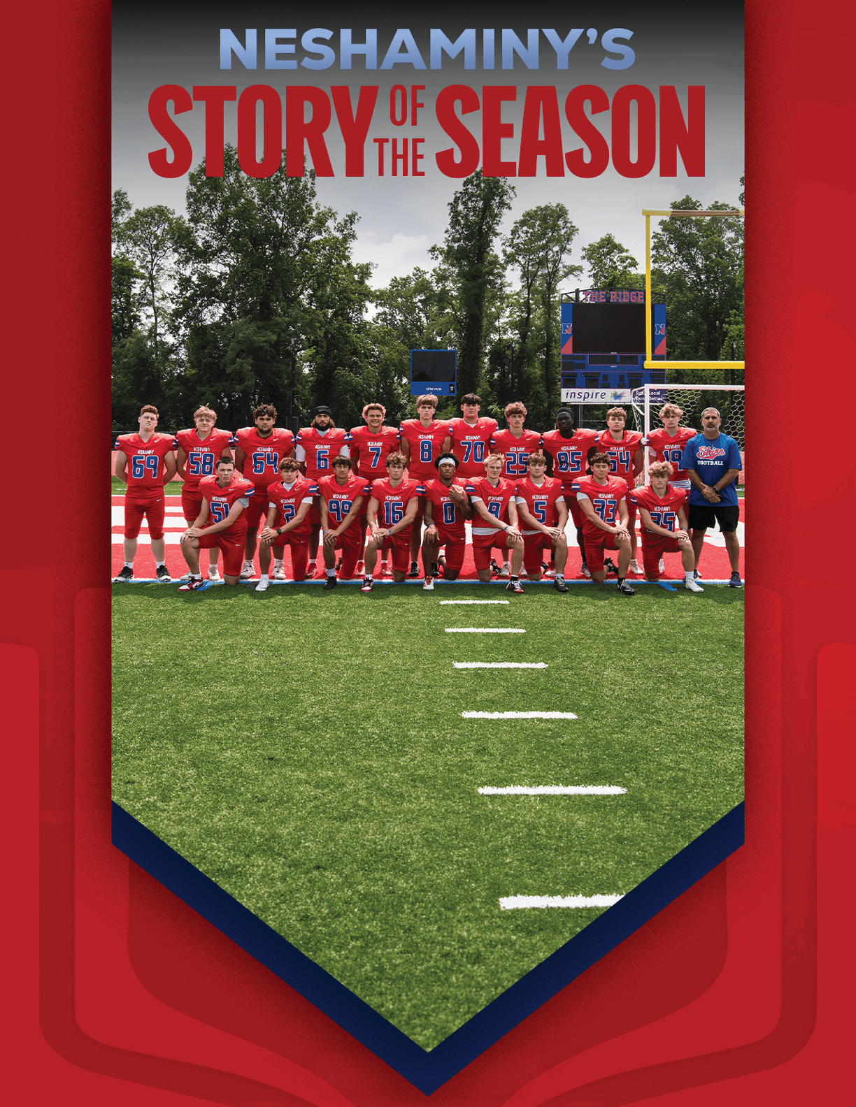 A group of football players huddled together. Description generated by AI