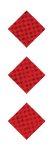 A black and white image of a circle with a red dot in the middle. Description generated by AI