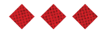Three dark blue diamond shapes with a grid pattern are evenly spaced on a white background. Description generated by AI