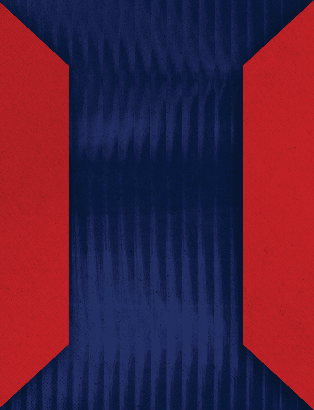 A blue and red tie with a red background. Description generated by AI