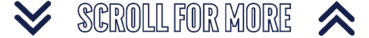 Two dark blue downward arrows flank the text “SCROLL FOR MORE" written in outlined uppercase letters. Description generated by AI