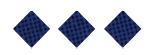 Three dark blue diamond shapes with a grid pattern are evenly spaced on a white background. Description generated by AI