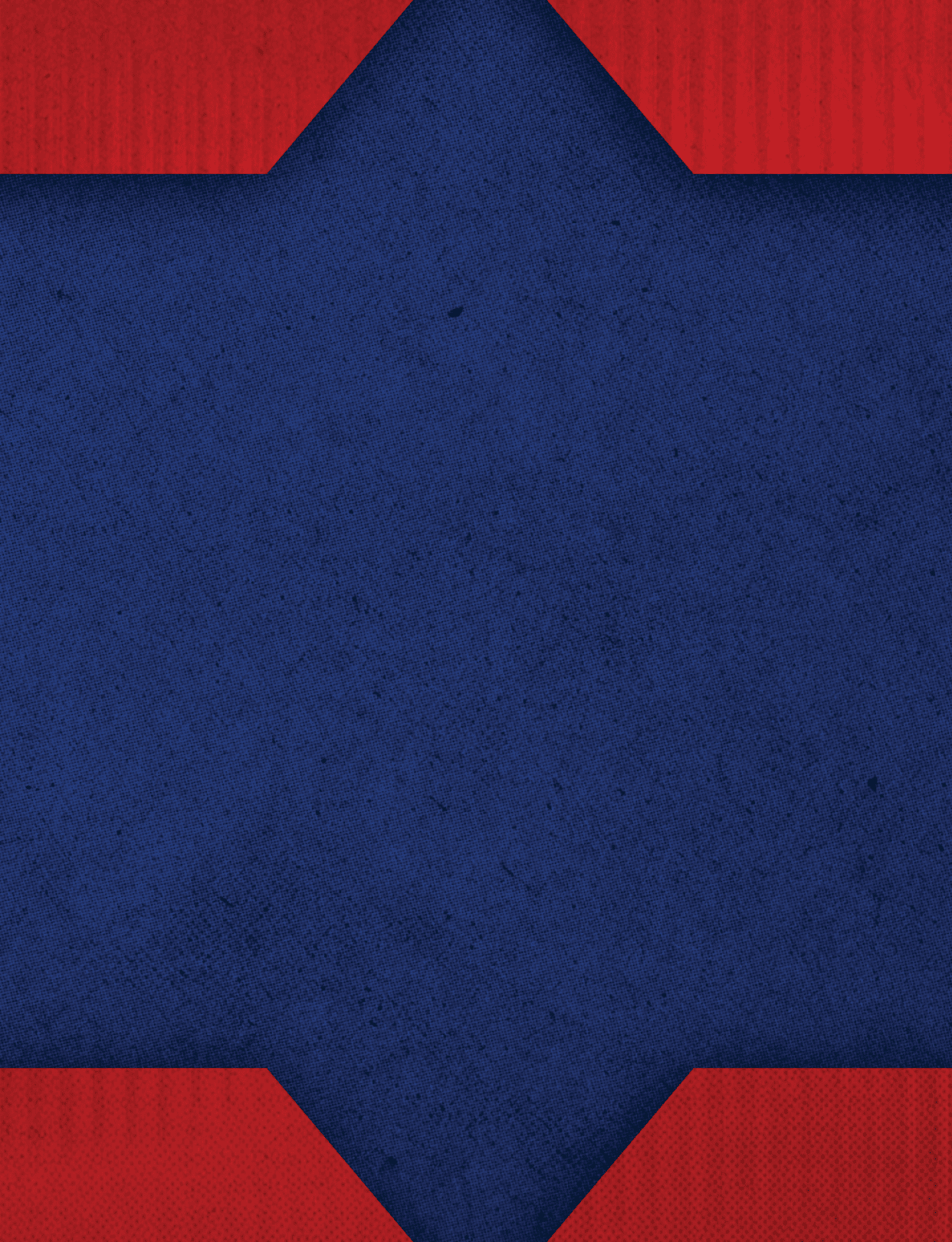 A textured geometric design featuring a large blue star shape centered on a red background with subtle vertical stripes. Description generated by AI