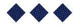 Three dark blue diamond shapes with a subtle grid pattern are evenly spaced on a white background. Description generated by AI