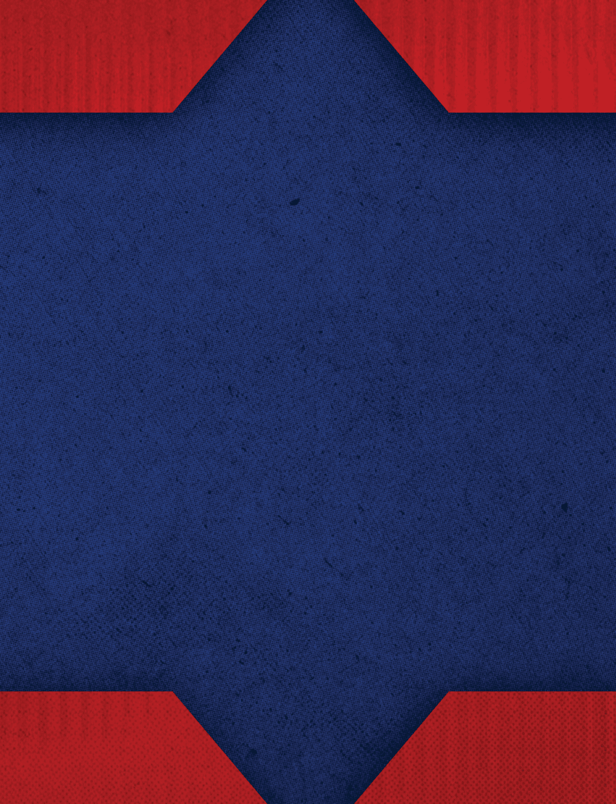 A textured geometric design featuring a large blue star shape centered on a red background with subtle vertical stripes. Description generated by AI