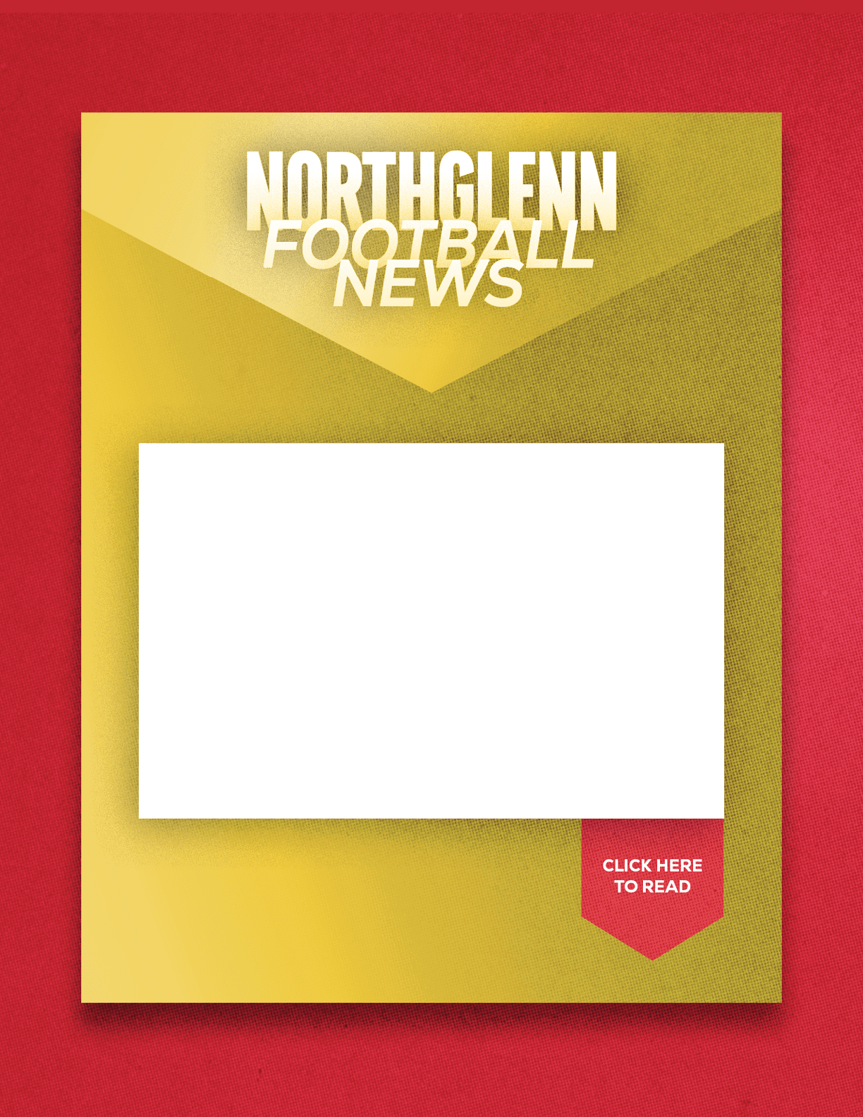 A red and gold football news paper. Description generated by AI