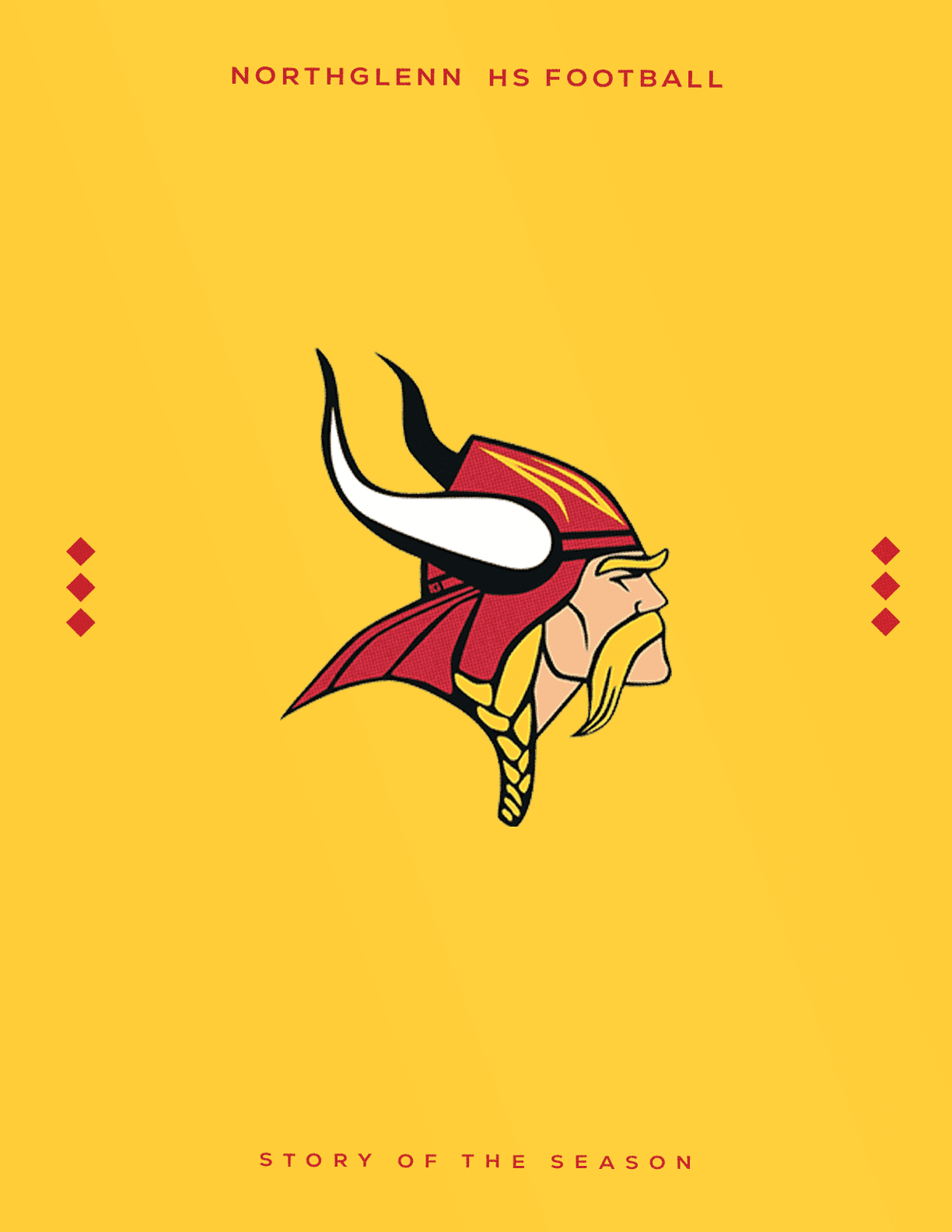 A football player with a red and yellow helmet. Description generated by AI