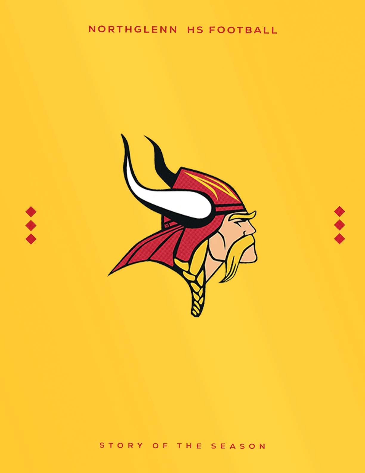 A football player with a red and yellow helmet. Description generated by AI