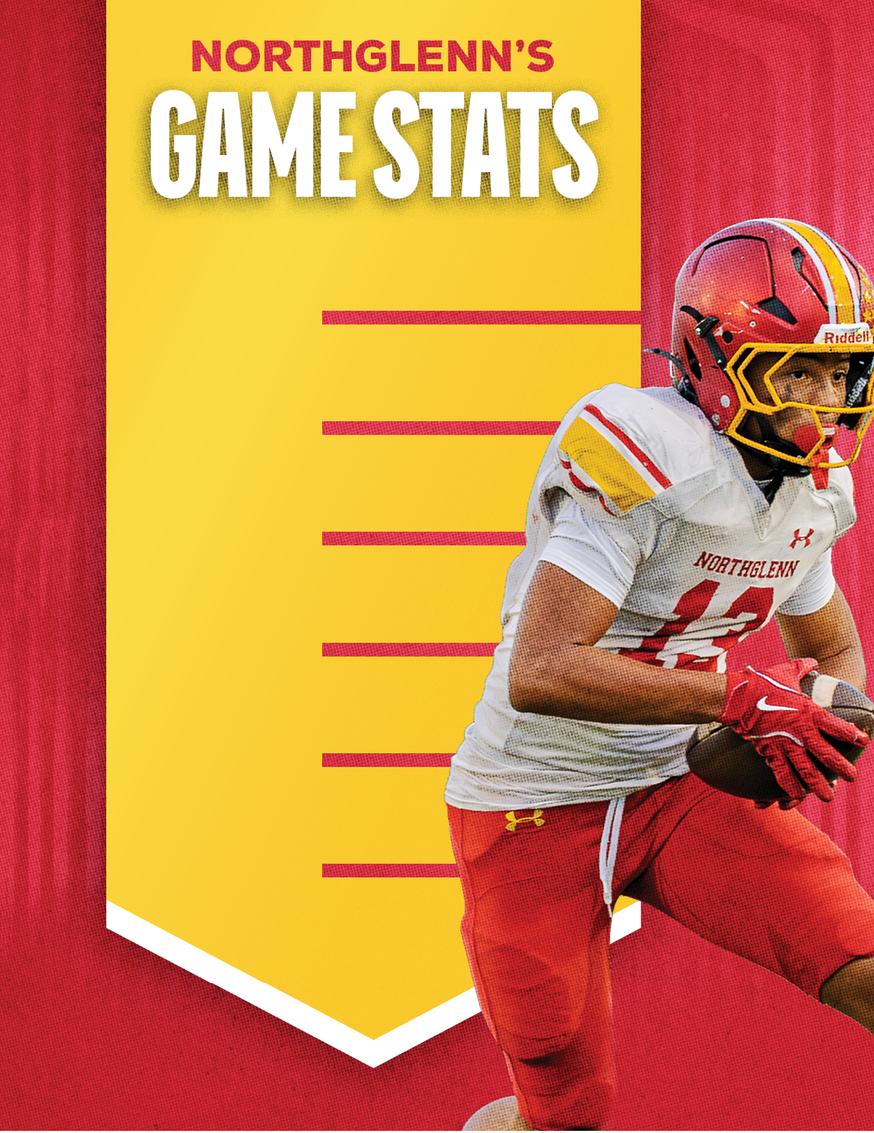 A football player in a red and white uniform. Description generated by AI