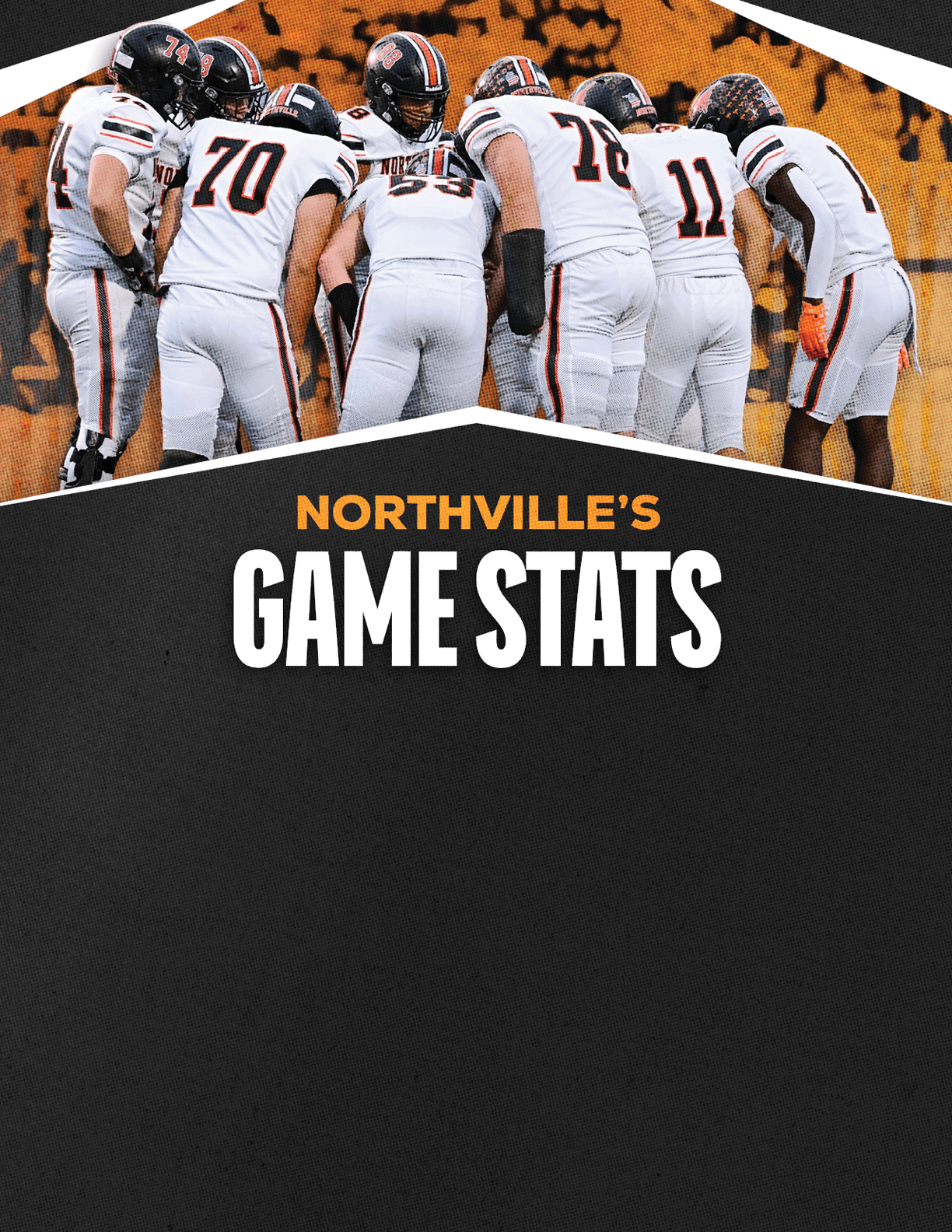 A gold colored sign that says “Mountain Vista's Game Stats". Description generated by AI
