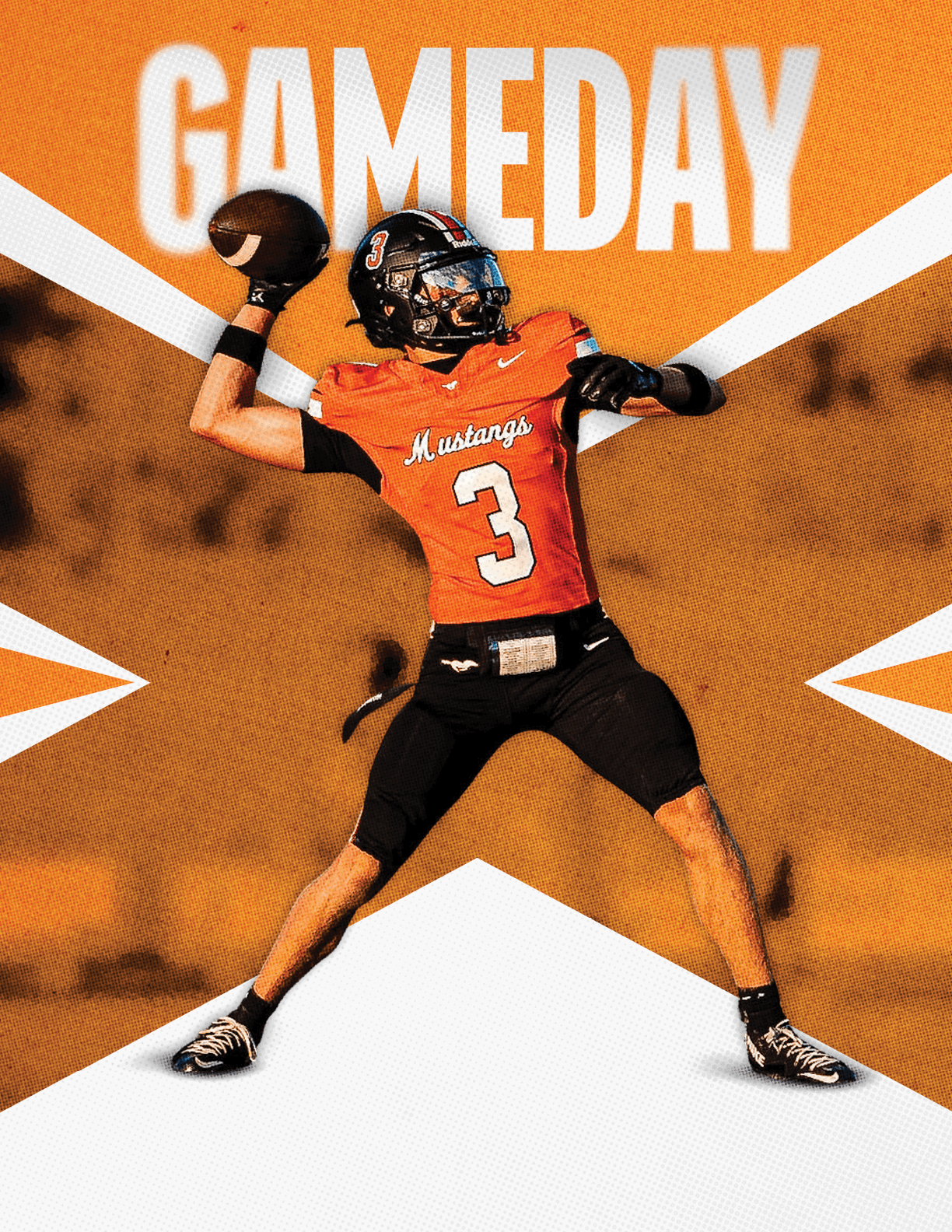 Two football players celebrating a touchdown. Description generated by AI