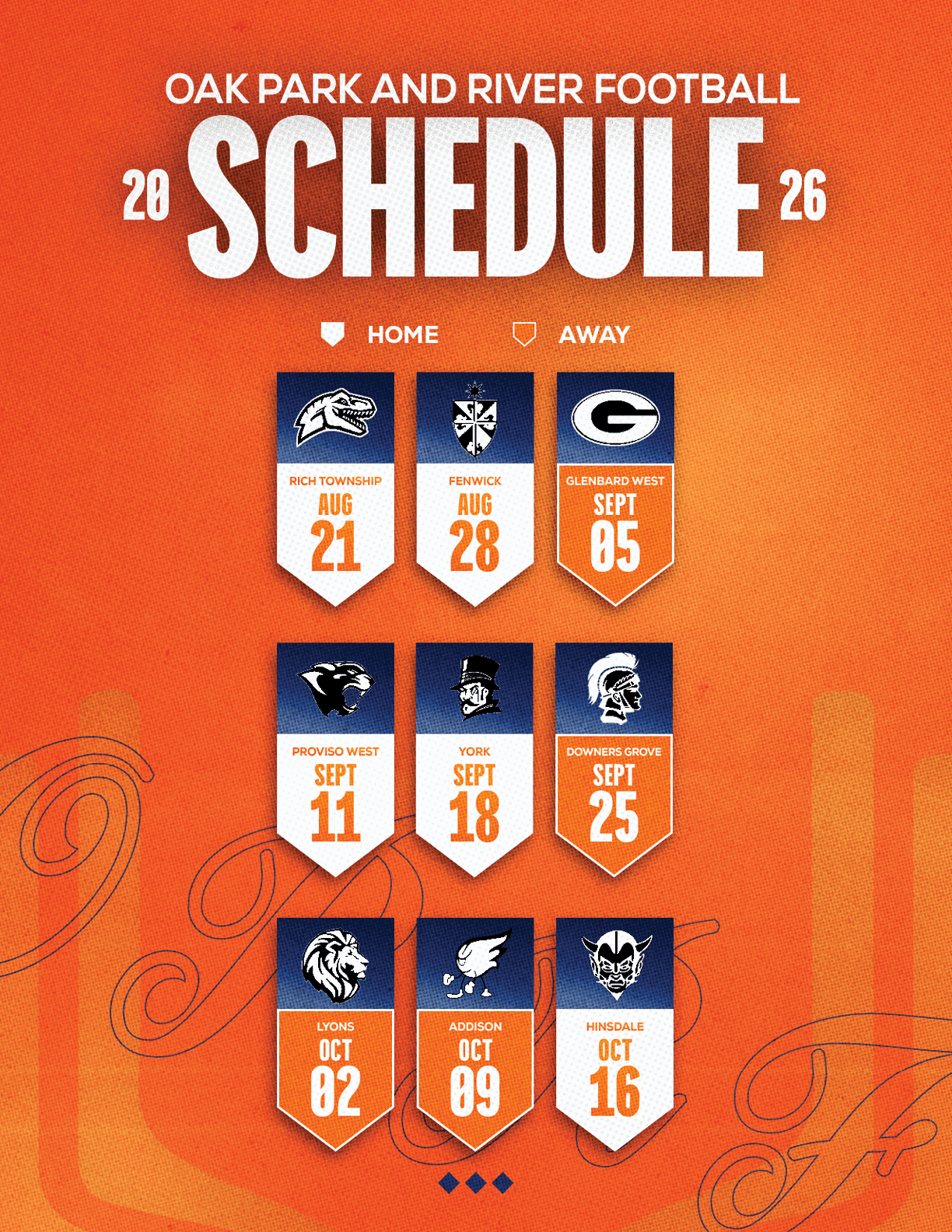 A football schedule for the 2014 season. Description generated by AI